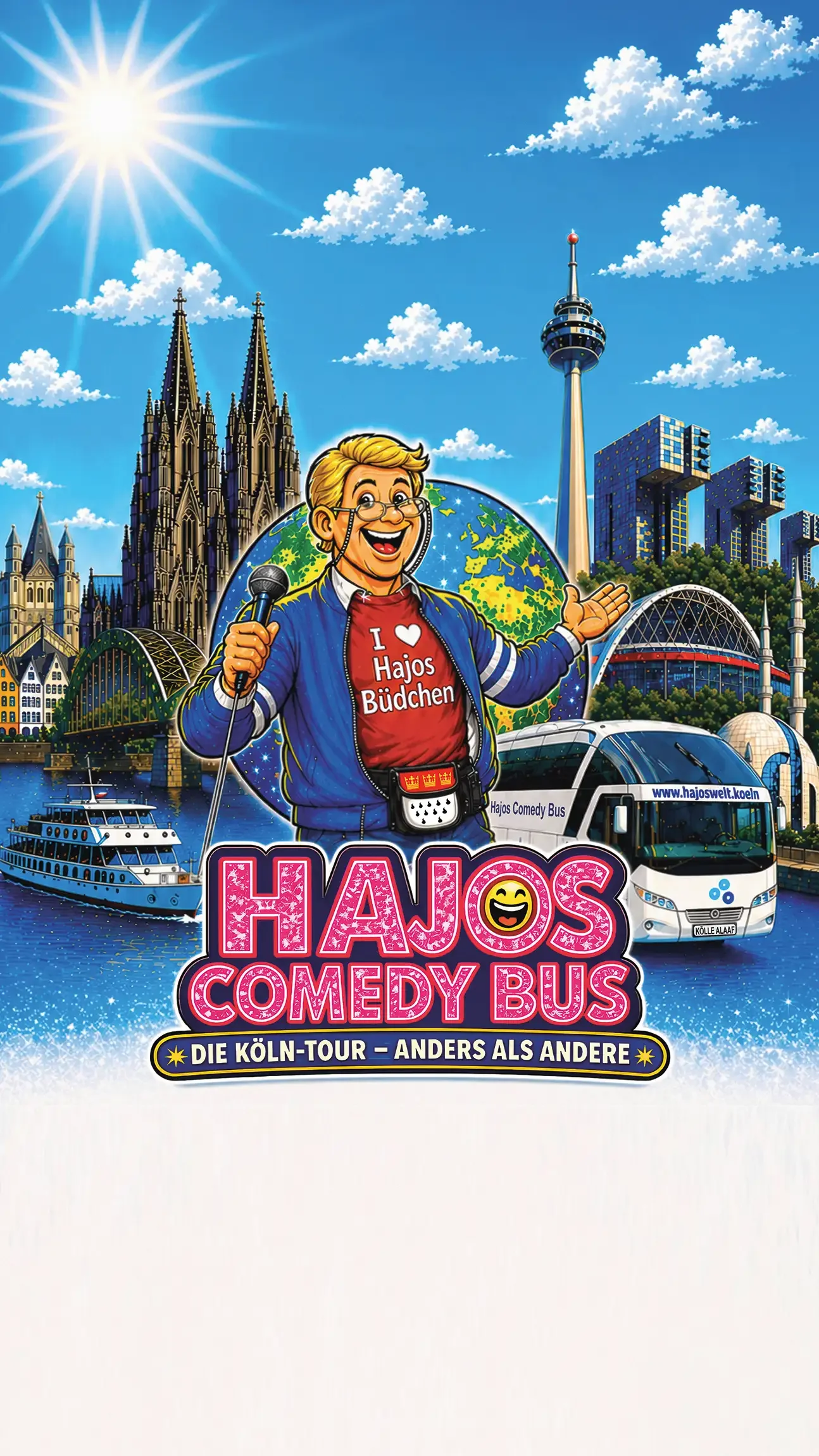 Köln lacht los 😂 Hajos Comedy Bus rollt an – und nichts wird mehr normal sein