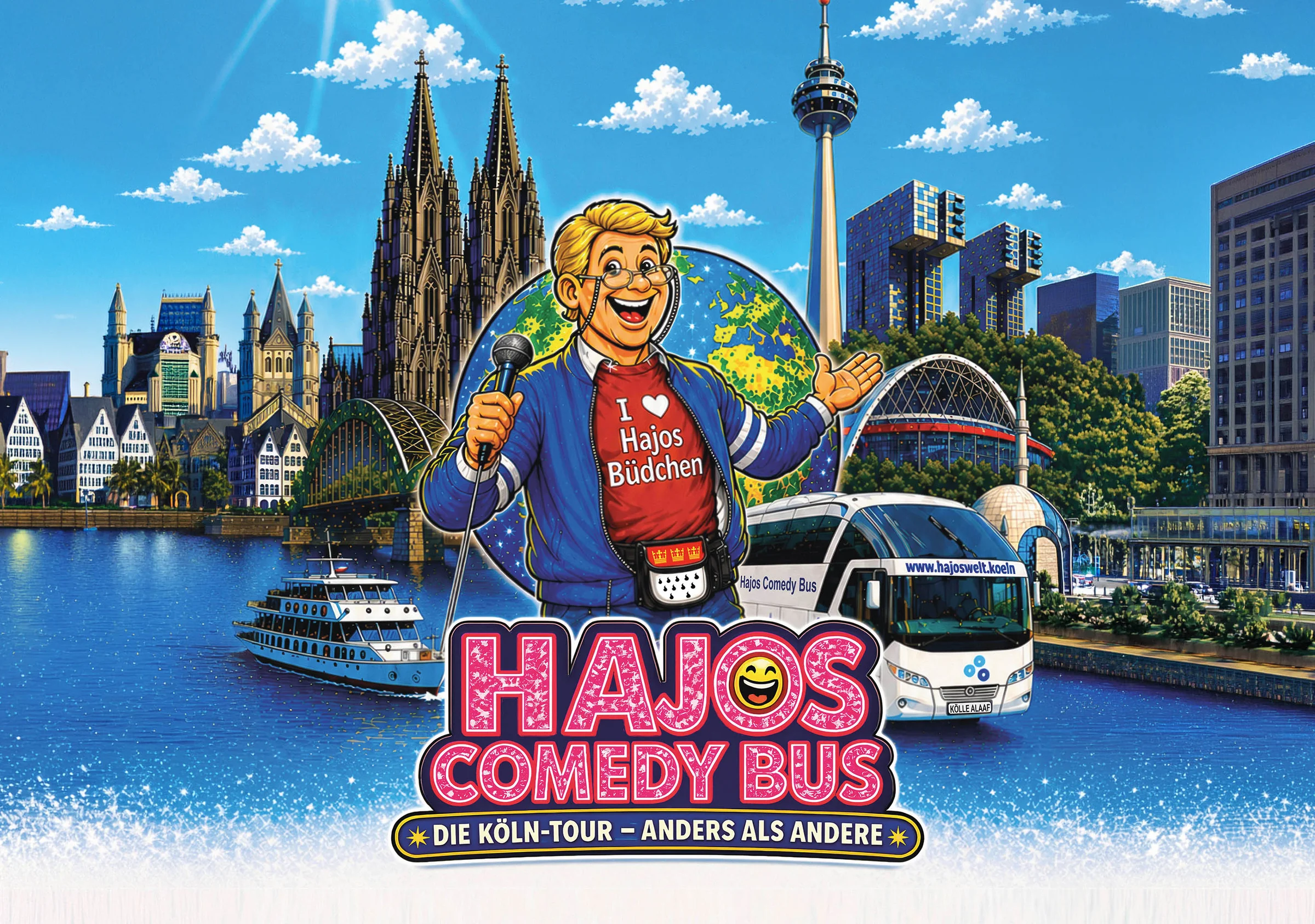 Köln lacht los 😂 Hajos Comedy Bus rollt an – und nichts wird mehr normal sein
